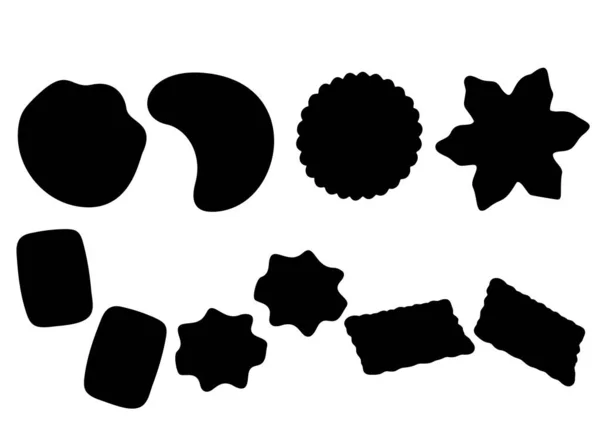 Small Cookies Different Shapes Set Vector Image — Vetor de Stock