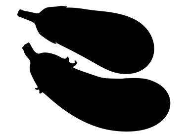 Large set of eggplants. Vector image.