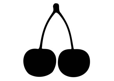 Cherry on a stick. Vector image.