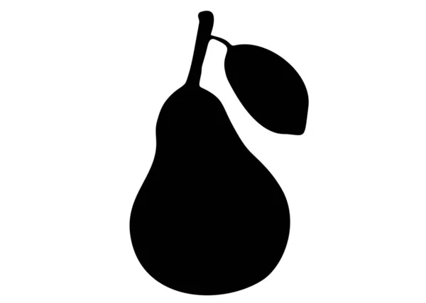葉を持つ大きな梨 ベクトル画像 — ストックベクタ