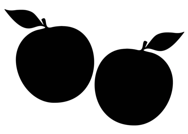 Yapraklı Elmalar Vektör Resmi — Stok Vektör