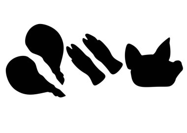 Domuz kafalı ve toynaklı. Vektör resmi.