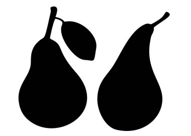 Bir sette büyük armutlar. Vektör resmi.