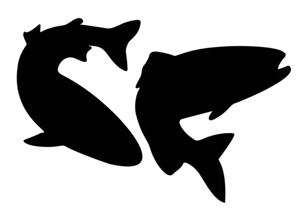 一组鲑鱼在跳跃中 矢量图像 — 图库矢量图片