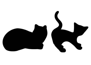 Komik kediler. Vektör resmi.