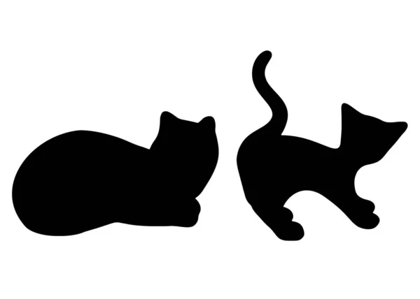 Gatos Graciosos Imagen Vectorial — Vector de stock