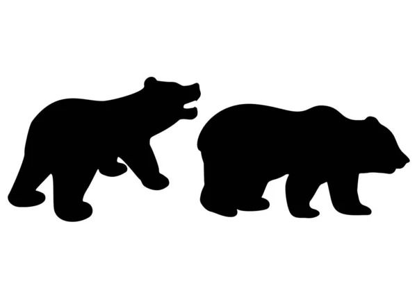 Dzikie Niedźwiedzie Planie Wizerunek Wektora — Wektor stockowy