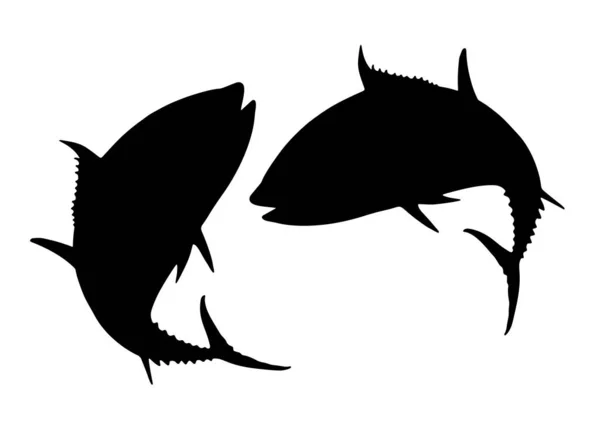 Großes Thunfischspringen Vektorbild — Stockvektor
