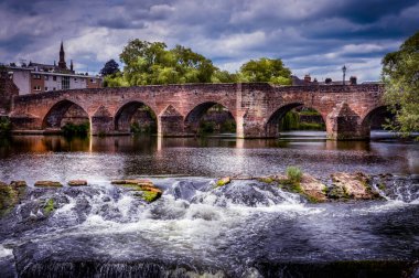 Dumfries Galloway İngiltere 'deki Devorgilla Köprüsü manzarası
