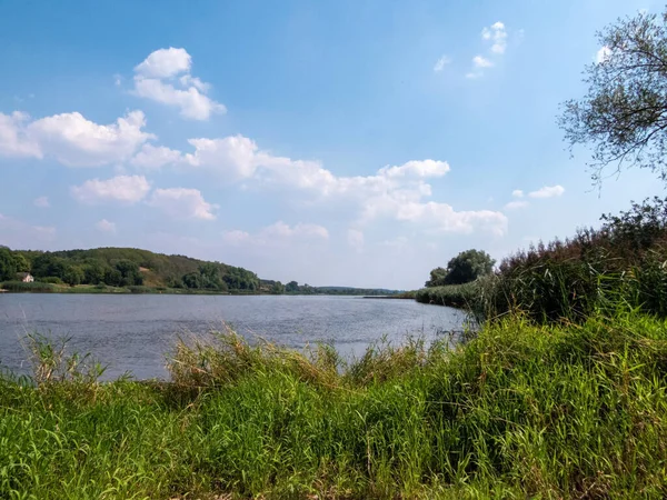 Oderbruch Krajobraz Położony Nad Odrą Wschodnich Niemczech Granicy Polską Niewielką — Zdjęcie stockowe