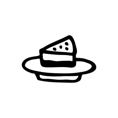 Elle çizilmiş pasta gibi bir şey. Beyaz arka planda izole bir illüstrasyon. Grafik ve web tasarımı için