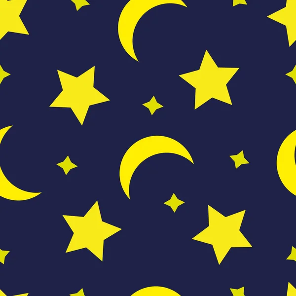 Seamless Pattern Stars Blue Background Starry Night Design — Stock Vector