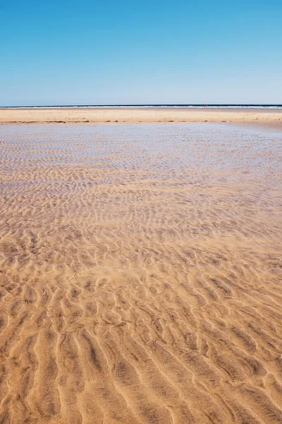 Sand Beach Landscape Transparent Clean Tropical Ocean Water Blue Sky — стоковое фото