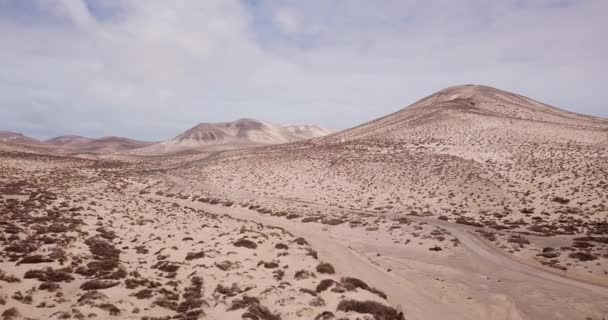 Landskap Med Klimateffekter För Global Uppvärmning Och Ökenspridning Vit Väg — Stockvideo