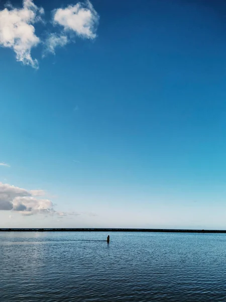 Bakgrunn Blue Sea Vannet Reisemetode Sommerferie Rolig Naturskjønt Sted Kopier – stockfoto