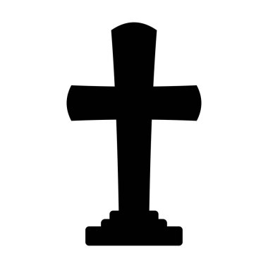 Beyaz üzerine siyah haç mezar taşı.