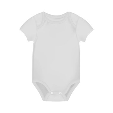 Bebekler için beyaz bir beden. Gerçekçi çizim