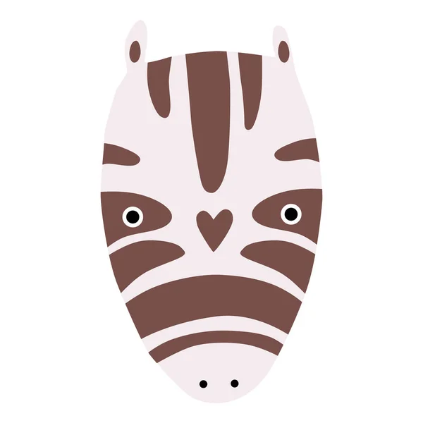 Charakter Kresleného Stylu Izolovaný Bílém Zebra Hlava — Stockový vektor