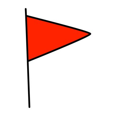 Bayrak karalama çizimi. Çocuk çizim tarzı. El çizimi çizimi, düz tasarım