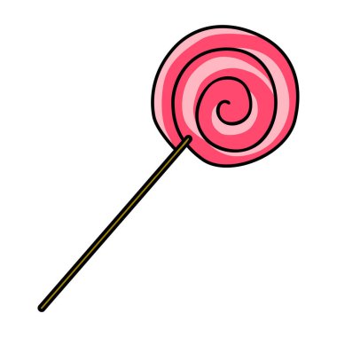 Lolipop çizimi. Çocuksu çizim tarzı. El çizimi çizimi, düz tasarım