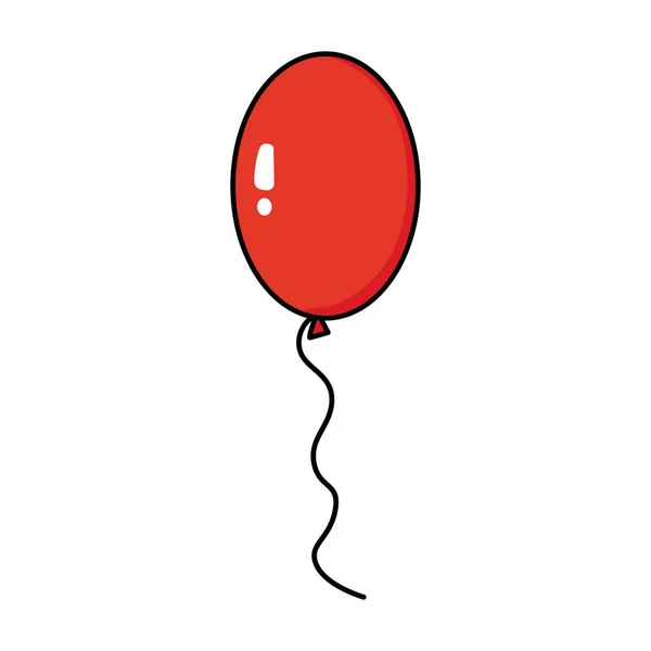 Gekritzelter Roter Ballon Isoliert Auf Weißem Grund — Stockvektor