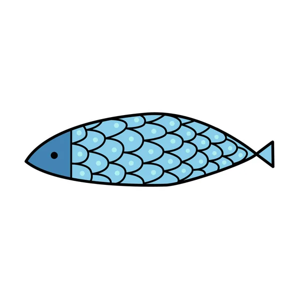 鱼的例子 儿童的绘画风格 手绘图解 平面设计 — 图库矢量图片