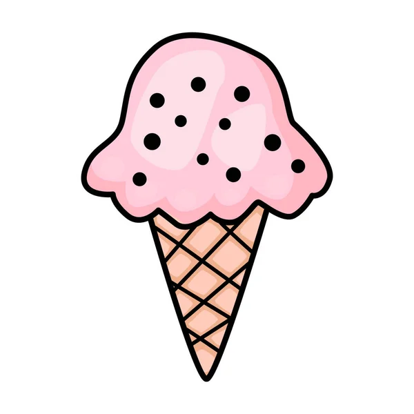 Illustration Crème Glacée Style Dessin Pour Enfants Illustration Dessinée Main — Image vectorielle