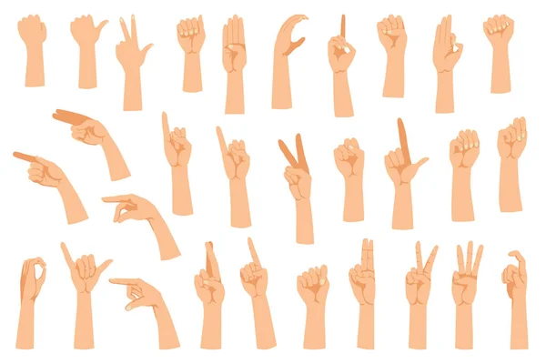 Руки Жести Концепція Мови Жестів Мальована Рука Ілюстрація — стоковий вектор