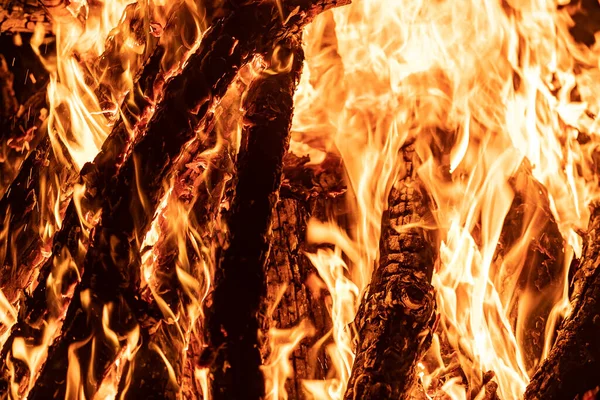 Bonfire Met Nadruk Vorm Van Het Vuur Zijn Oranje Kleur — Stockfoto