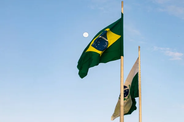 Bandeira Brasil Estado Paraná Região Sul País Final Tarde Com — Fotografia de Stock