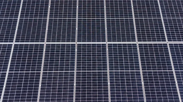 Solární Panely Fotovoltaické Pro Zachytávání Solární Energie Horní Pohled Dronem — Stock fotografie