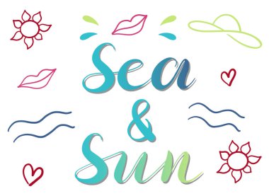 Deniz ve güneş. İlham verici, el yazısıyla yazılmış bir alıntı. Motivasyon harfi yazma