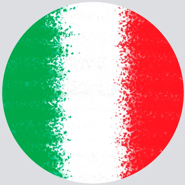 用圆形的意大利国旗的笔划效果来说明 背景是浅灰的 — 图库照片