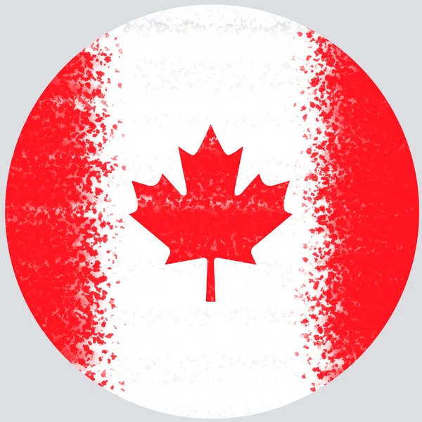 Illustration Brushstroke Effect Flag Canada Circular Shape Background Light Gray — Stock Photo, Image