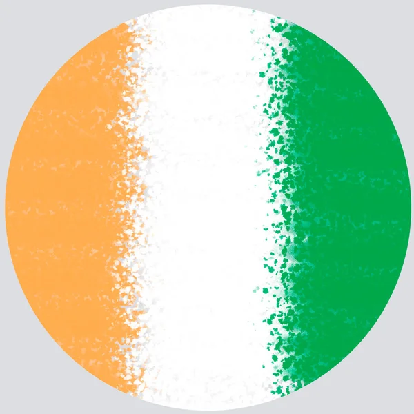Illustration Brushstroke Effect Flag Ivory Coast Circular Shape Background Light — Fotografia de Stock