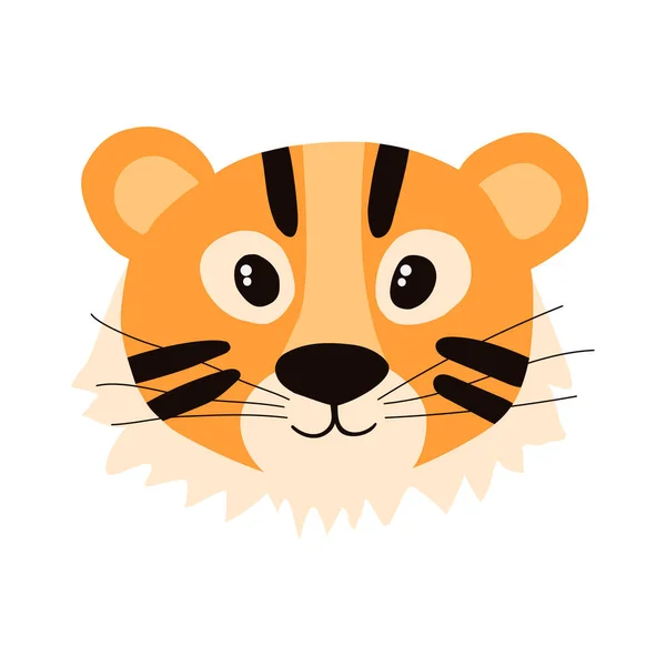 Векторный Ручной Портрет Головы Тигра — стоковый вектор
