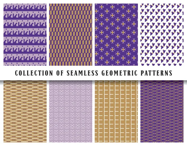 Conjunto Fondo Patrón Geométrico Sin Costura Vectorial Colección Textura Repetición — Archivo Imágenes Vectoriales