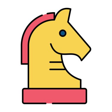 Satranç şövalyesinin mükemmel tasarım simgesi.