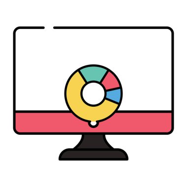 Çevrimiçi pasta grafiğinin düzenlenebilir tasarım simgesi