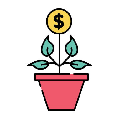 Para bitkisinin düzenlenebilir tasarım simgesi