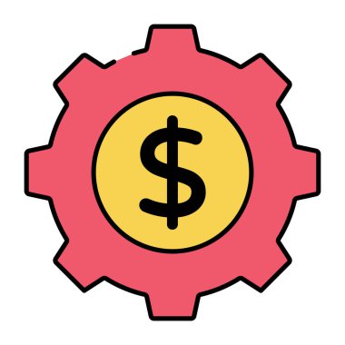 Para yönetimi simgesi, vites içinde dolar