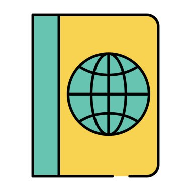 Pasaportun düz tasarım simgesi, düzenlenebilir vektör