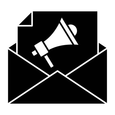 Zarfın içinde megafon, e-posta kampanyasının sağlam tasarımı