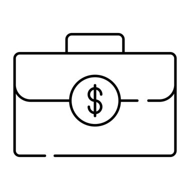 Para çantası konseptini gösteren valizin üzerindeki dolar.