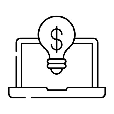Ampulün içindeki dolar, iş fikrinin vektör tasarımı