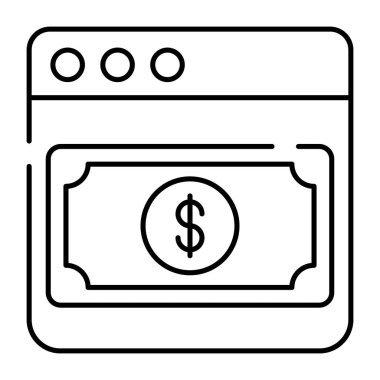 Çevrimiçi paranın mükemmel tasarım simgesi