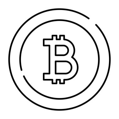 Bitcoin 'in düz tasarımı, dijital para birimi simgesi