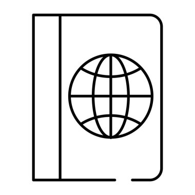 Pasaportun düz tasarım simgesi, düzenlenebilir vektör