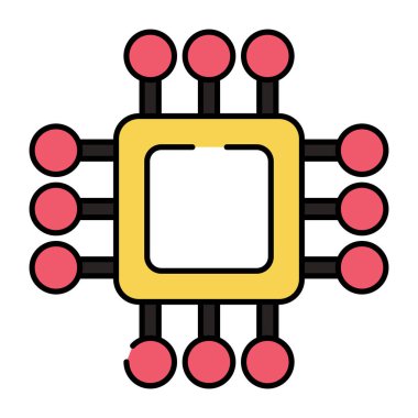 Mikroçipin düzenlenebilir tasarım simgesi
