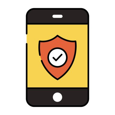 Mobil güvenliğin mükemmel tasarım simgesi